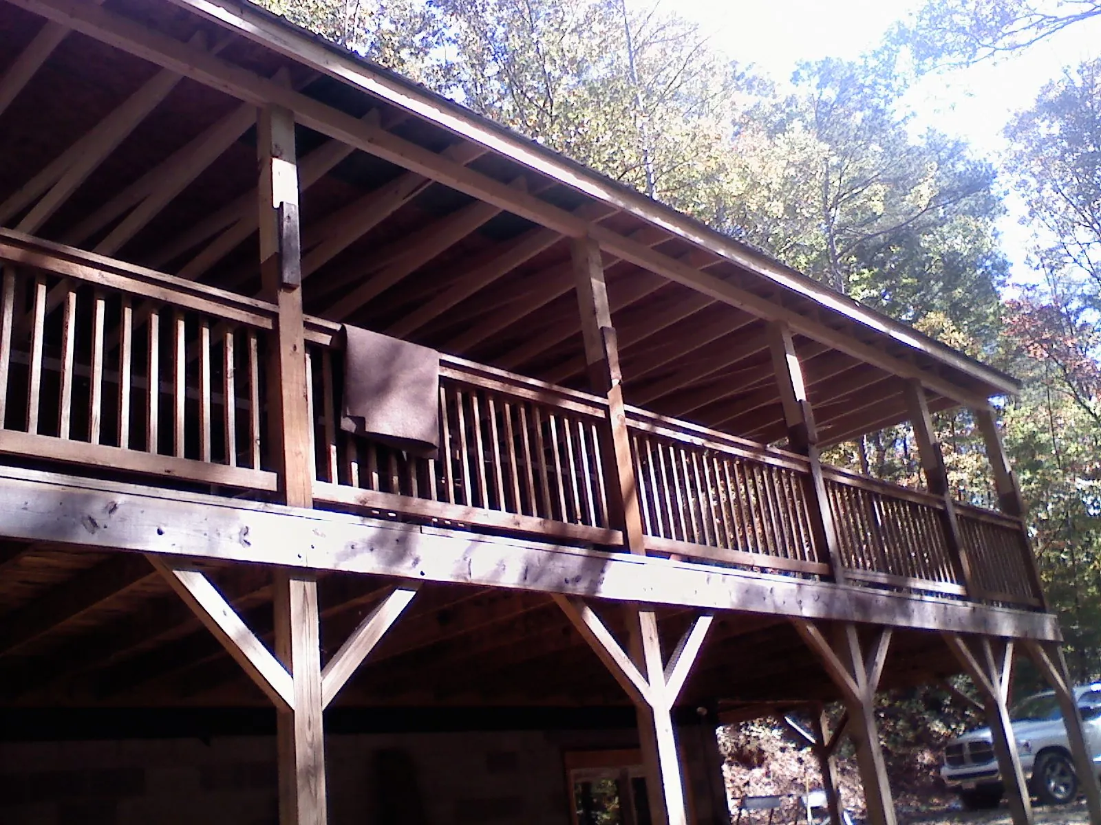 Timber framing under a new elevated porch and deck — Roof Leak Repair in Massapequa Park by Roofing Brothers